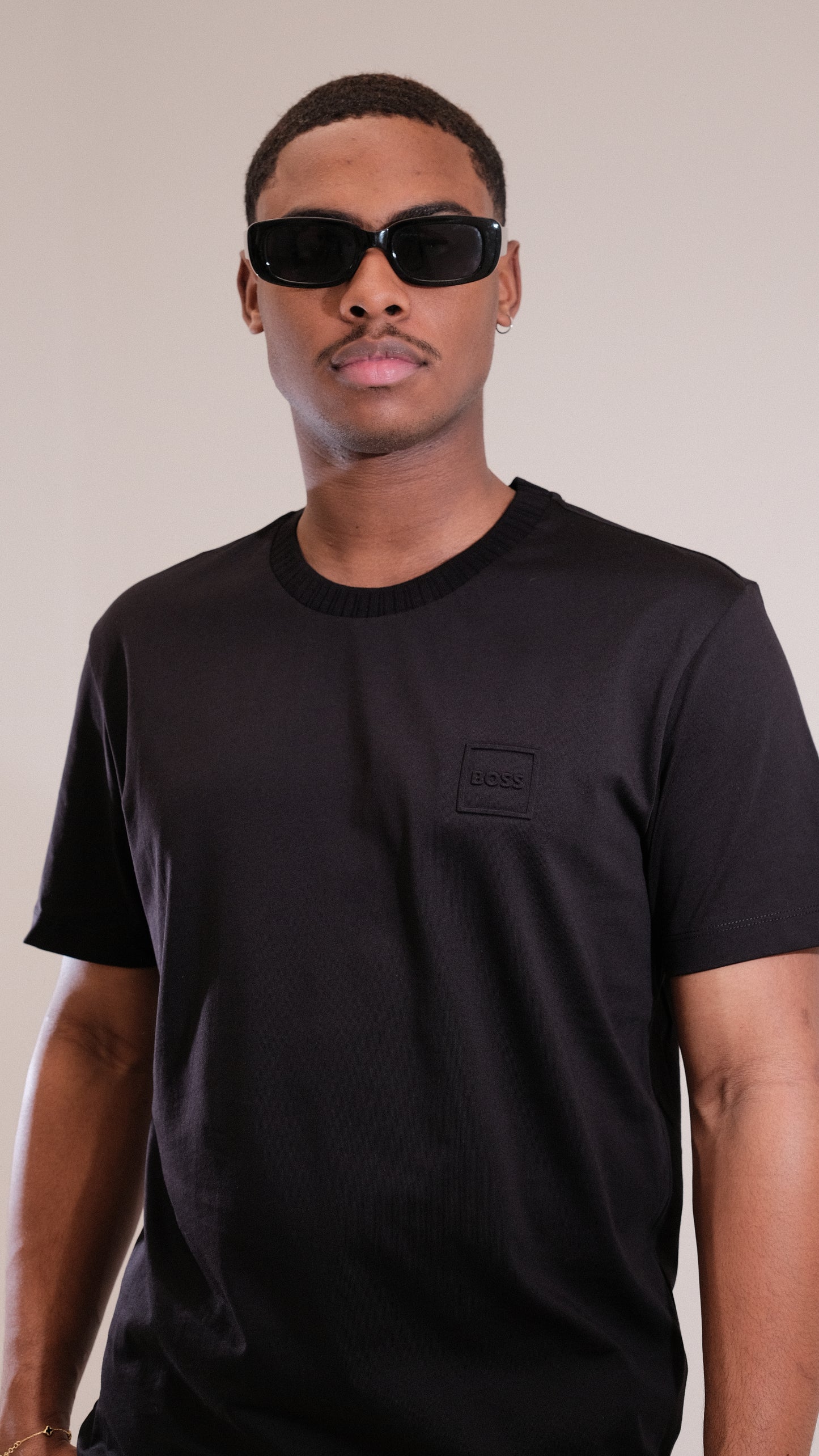 Camiseta BOSS Cuello Tejido
