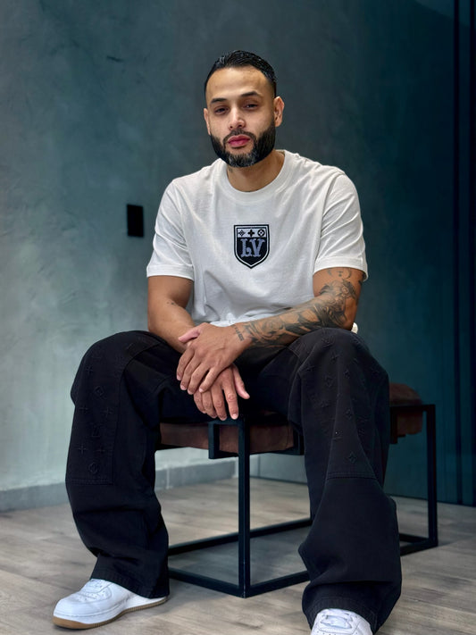 Camiseta LOUIS VUITTON con Escudo en Aplique y Estampado