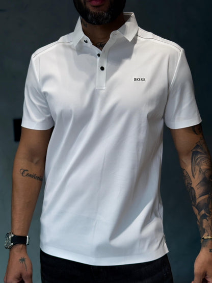 Camiseta Tipo Polo BOSS con Detalle en los Hombros