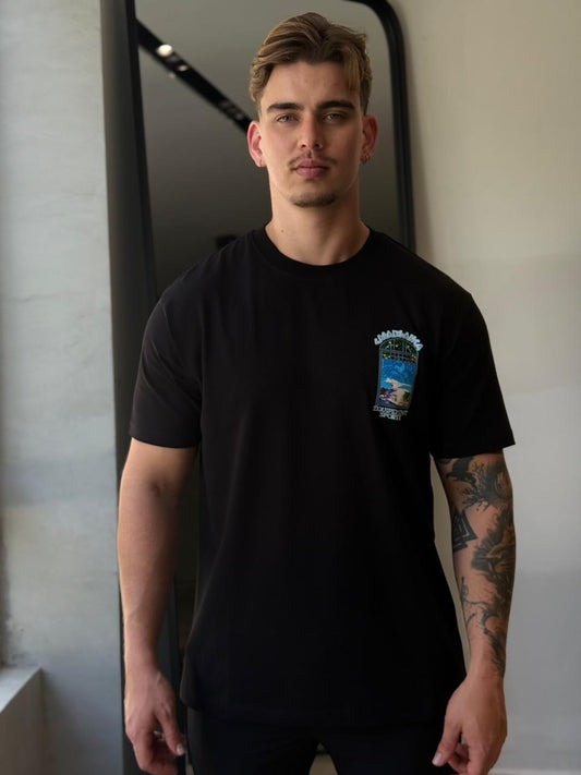 Camiseta CASABLANCA con Estampado de Avión en Espalda y Frente