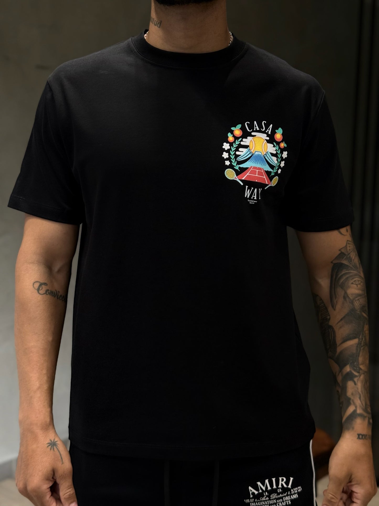 Camiseta CASABLANCA con Estampado de TENIS Frontal y Espalda