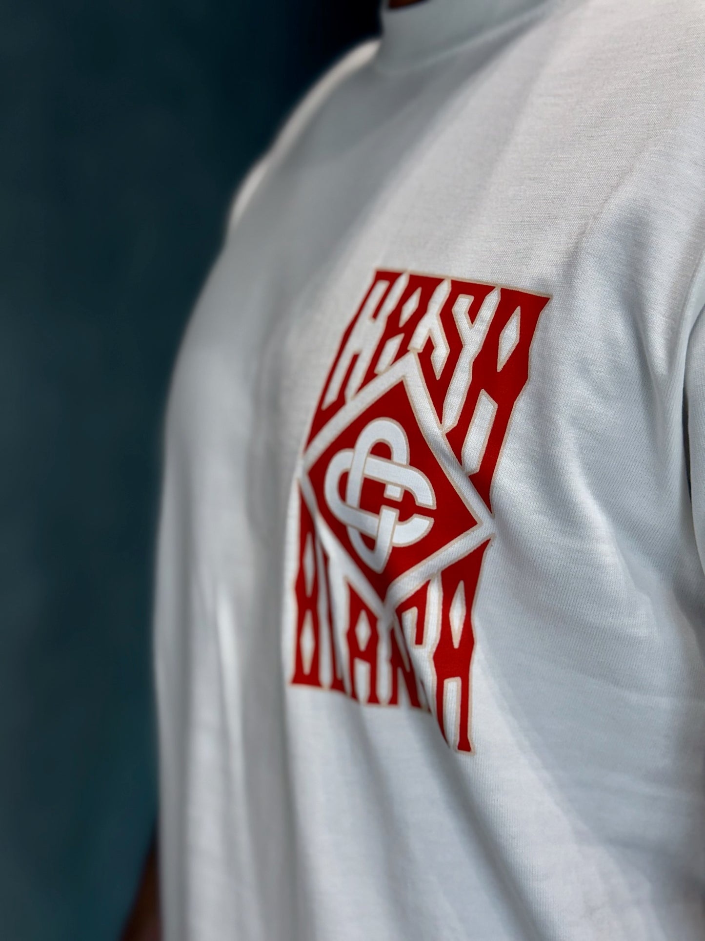 Camiseta CASABLANCA con Logotipo Diamante Gótico Estampado