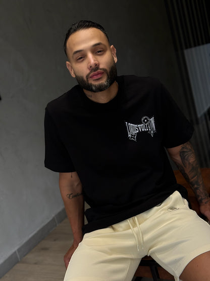 Camiseta LOUIS VUITTON con Aplique en Tela Jean y Bordado