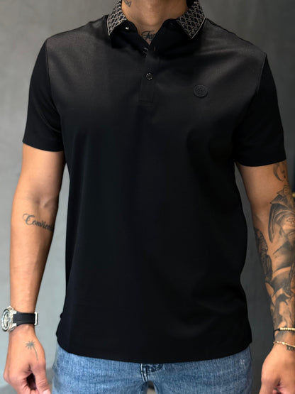 Camiseta Tipo Polo HUGO con Diseño Holigráfico en el Cuello