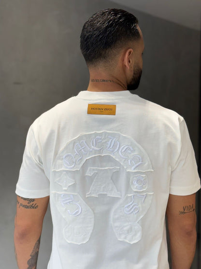 Camiseta CHROME HEARTS x LOUIS VUITTON con Apliques Tono a Tono