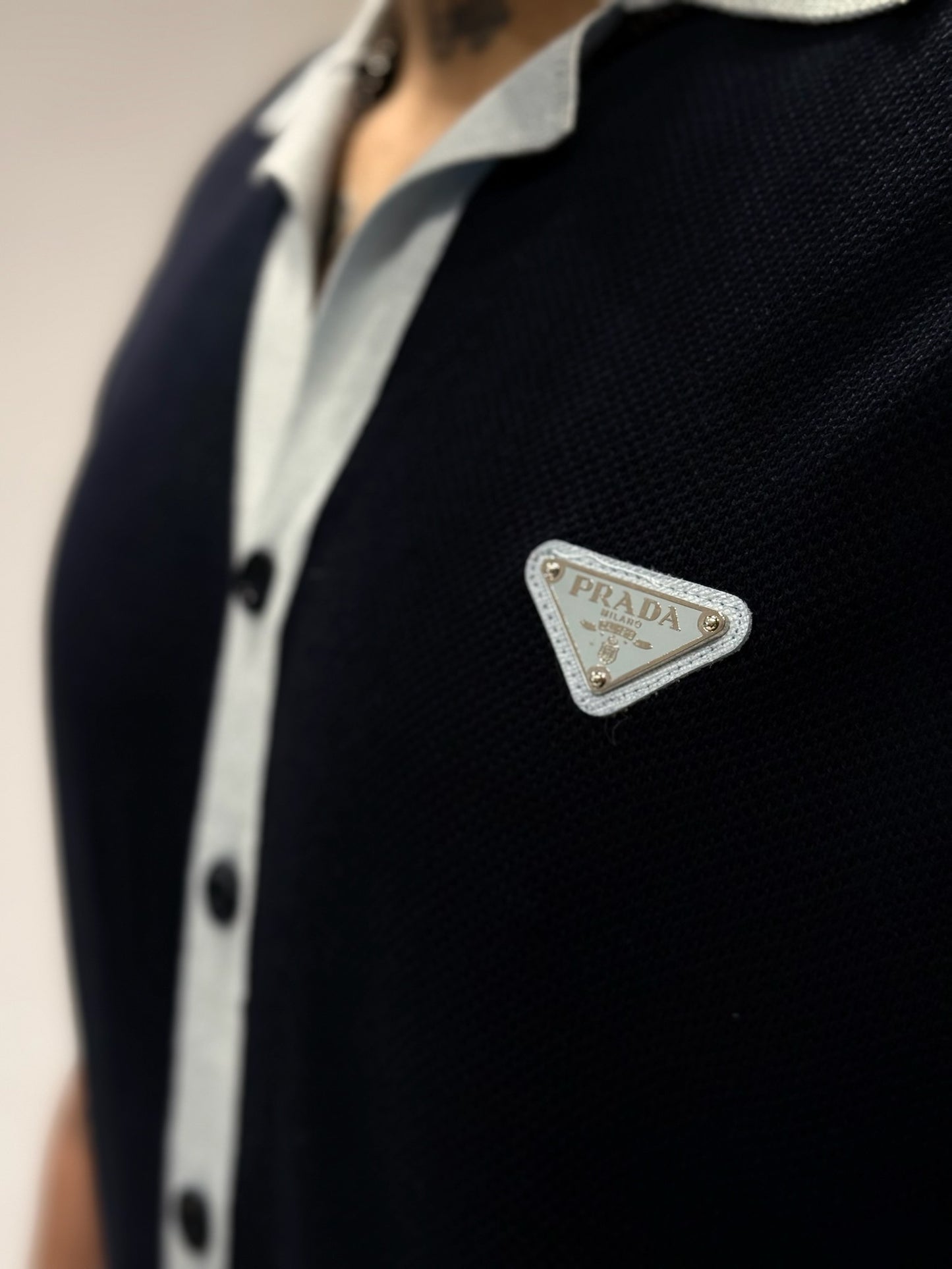 Camisa Tejida PRADA de Botones Clásica