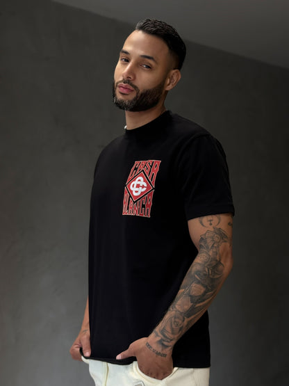 Camiseta CASABLANCA con Logotipo Diamante Gótico Estampado