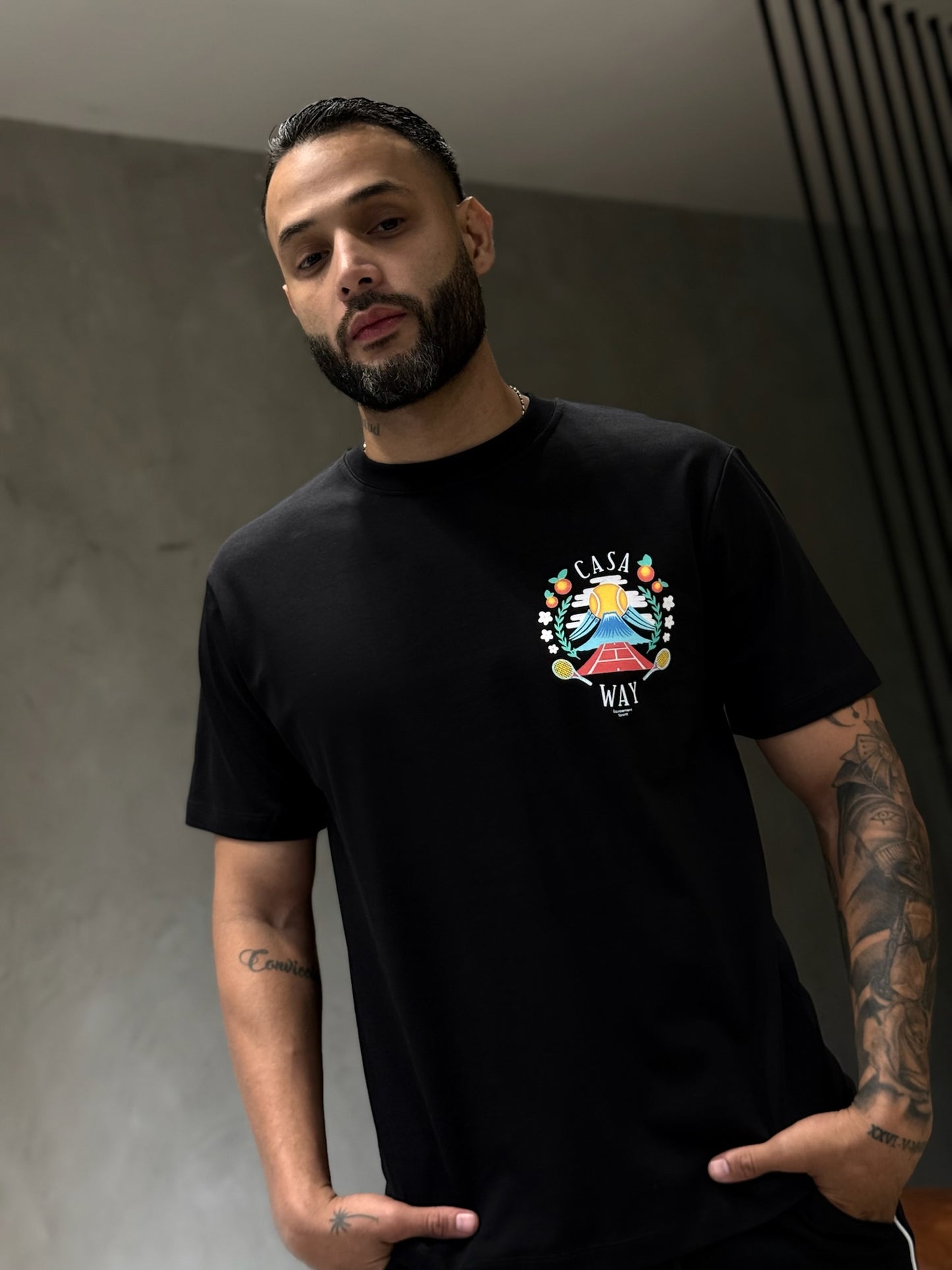 Camiseta CASABLANCA con Estampado de TENIS Frontal y Espalda