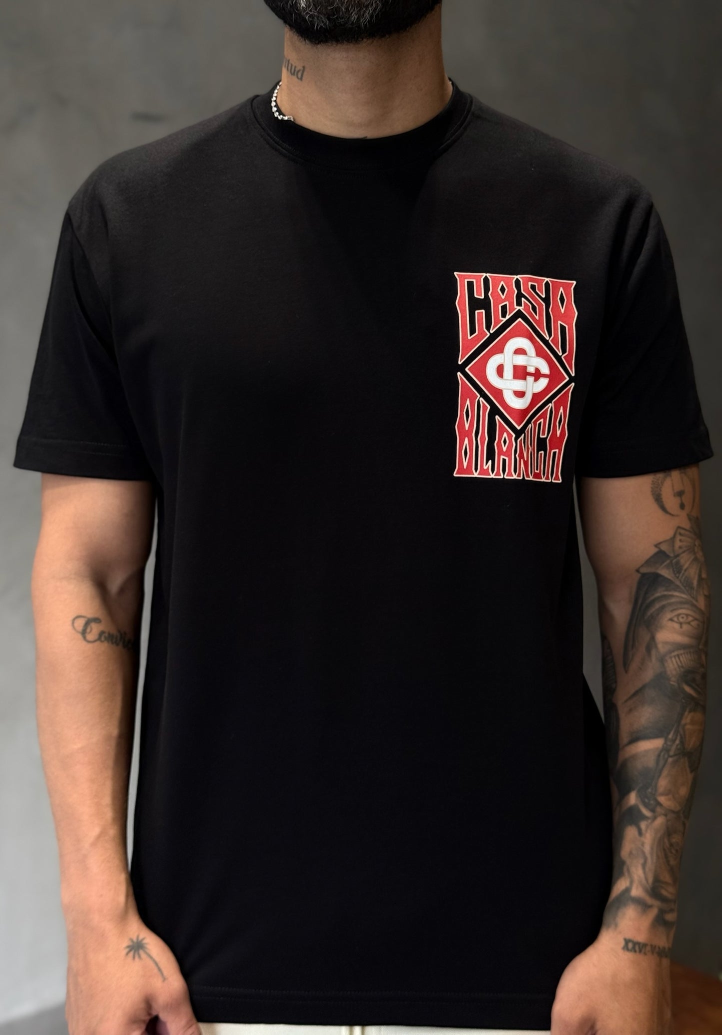 Camiseta CASABLANCA con Logotipo Diamante Gótico Estampado