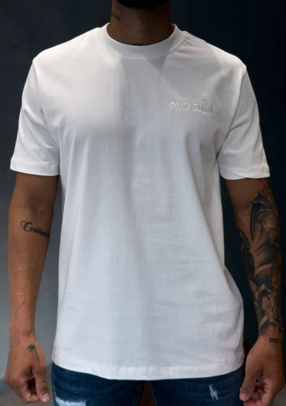 Camiseta MIUMIU con Bordado Minimalista Tono a Tono