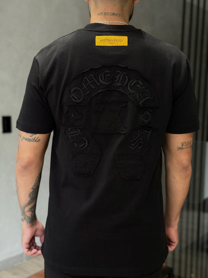 Camiseta CHROME HEARTS x LOUIS VUITTON con Apliques Tono a Tono