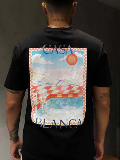 Camiseta CASABLANCA con Estampado de Pool en Frente y Espalda