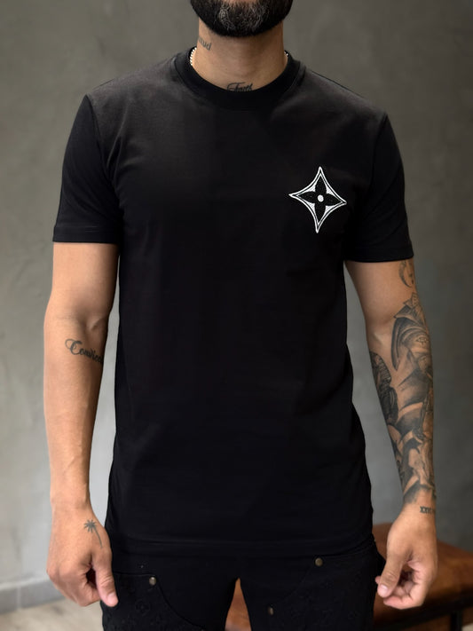 Camiseta LOUIS VUITTON con Aplique Bordado y Detalle en Piedras