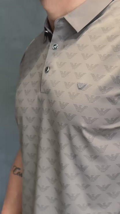 Camiseta Tipo Polo EMPORIO ARMANI con Diseño de Logomania